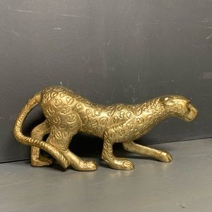 Fierce Gold Leopard or Panther Statue Figurine